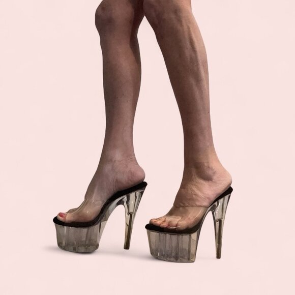 Pleaser’s Clear Platform Dancer Drag Club High Heels Shoes Women’s size 8 - Picture 4 of 7